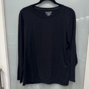 Chico's Women's Black Long Sleeve Basic Tee Sz 2 / Large
